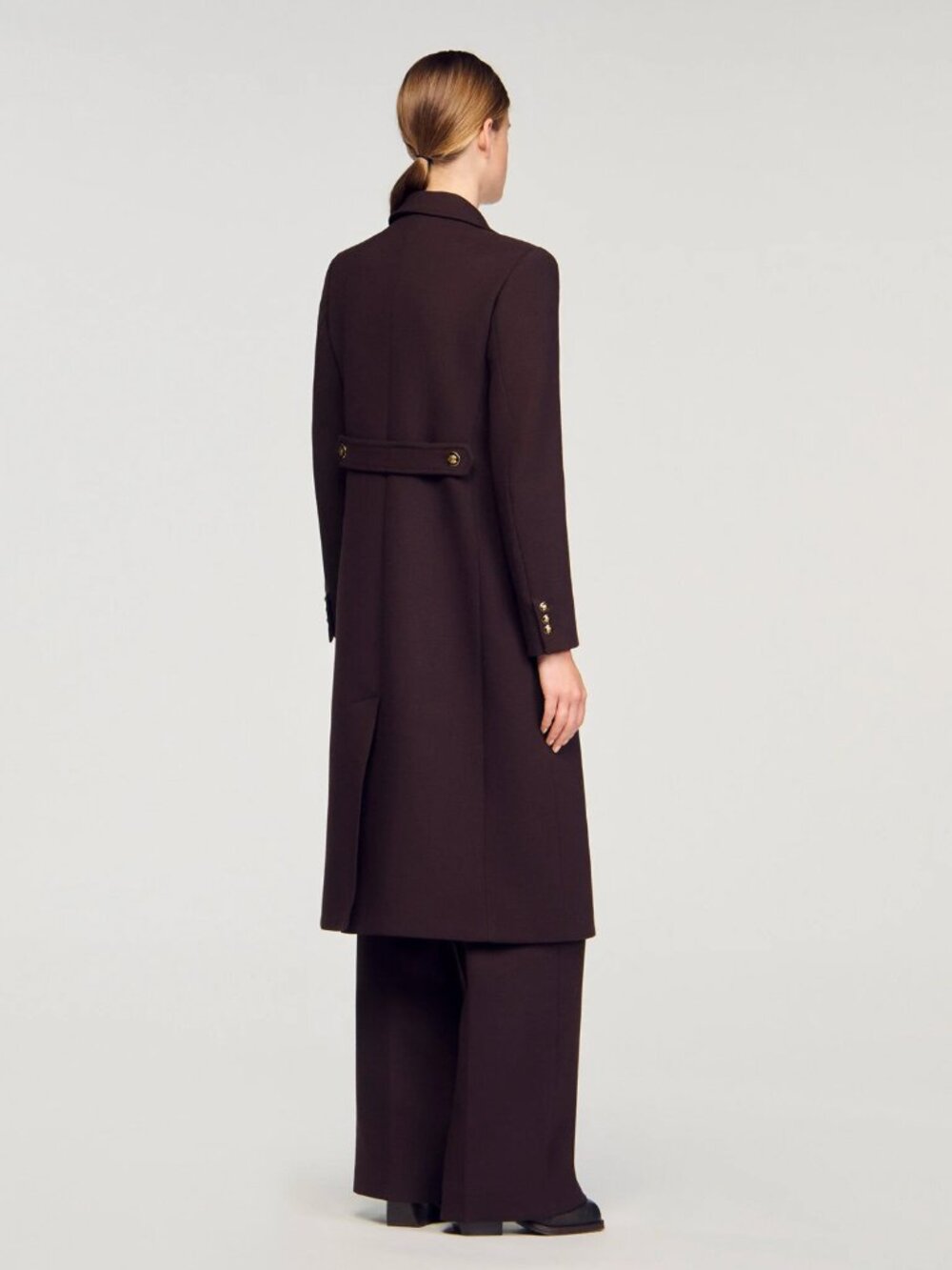 Sandro Double Breasted Coat in Brown, size 38. Fits like a size 6 - Picture 2 of 13